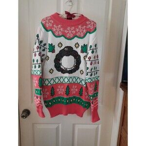 Meta Zoo Mens Small  Christmas Sweater With Snake Wreath. B60
